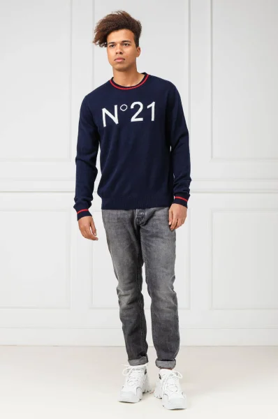 Kötött pulóver | Regular Fit N21 	sötét kék	