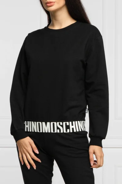 Pulóver | Regular Fit Moschino Underwear 	fekete	