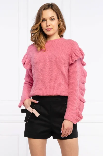 Kötött pulóver | Relaxed fit gyapjú hozzáadásával Red Valentino 	rózsaszín	