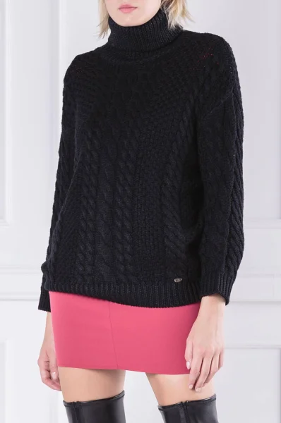 Kötött pulóver | Regular Fit Elisabetta Franchi 	fekete	
