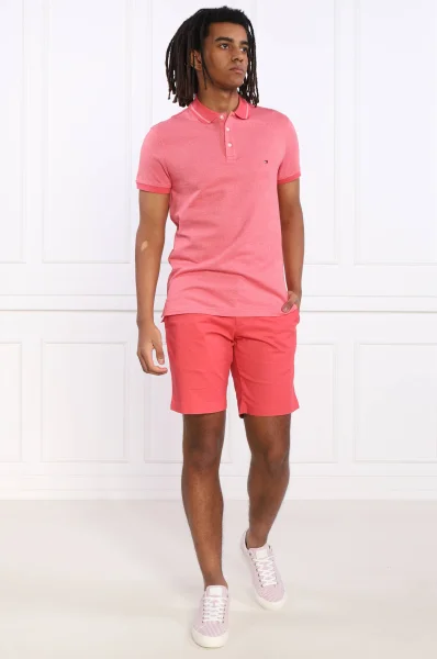 Tenisz póló PRETWIST MOULINE rózsaszín | TIPPED Fit | Hilfiger Slim Tommy