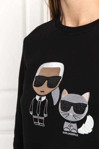 Pulóver Ikonik Karl & Choupette | Regular Fit Karl Lagerfeld 	fekete	