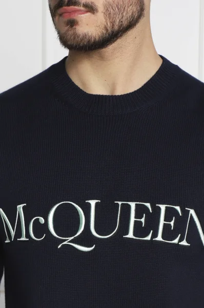 Kötött pulóver | Regular Fit Alexander McQueen 	sötét kék	