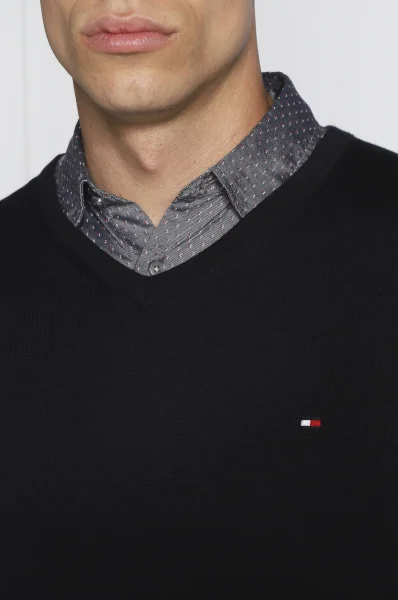 Kötött pulóver core | Regular Fit Tommy Hilfiger 	sötét kék	