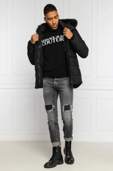 Kötött pulóver | Regular Fit gyapjú hozzáadásával Versace Jeans Couture 	fekete	