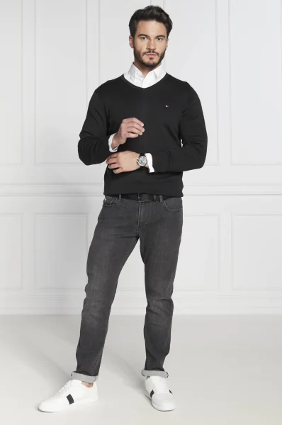Kötött pulóver core | Regular Fit Tommy Hilfiger 	fekete	