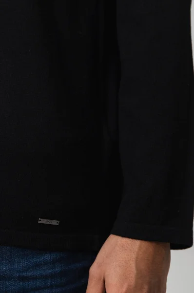 Kötött pulóver San Bastio | Regular Fit HUGO 	fekete	
