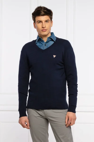 Kötött pulóver JOACHIM | Regular Fit GUESS 	sötét kék	