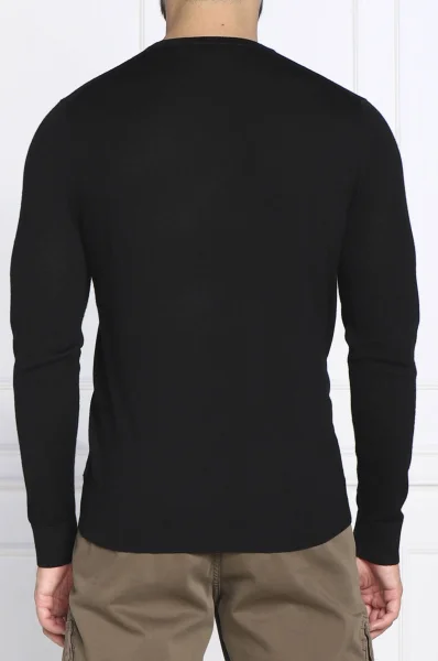 gyapjú kötött pulóver | regular fit Michael Kors 	fekete	