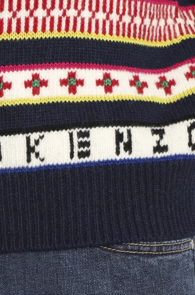gyapjú kötött pulóver | regular fit Kenzo 	sötét kék	