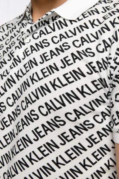 Tenisz póló | Slim Fit | pique CALVIN KLEIN JEANS 	fehér	