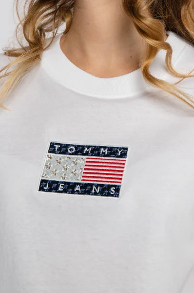 Póló TJW STAR AMERICANA FLAG | Cropped Fit Tommy Jeans 	fehér	