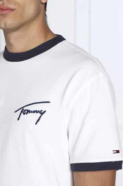 Póló SIGNATURE RINGER | Regular Fit Tommy Jeans 	fehér	