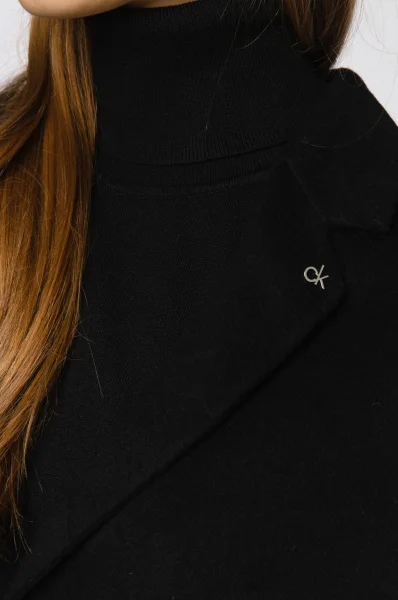 Gyapjú hosszú kabát Calvin Klein 	fekete	