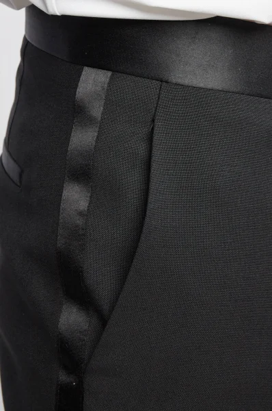 Gyapjú nadrág H-Genius | Slim Fit BOSS BLACK 	fekete	