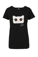T-shirt Choupette Love | Regular Fit Karl Lagerfeld 	fekete	