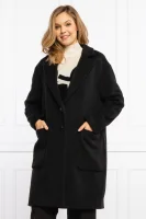 Gyapjú hosszú kabát TWINSET 	fekete	
