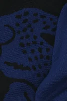 Kétoldalas gyapjú sál Lacoste 	sötét kék	