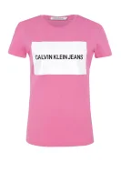 Póló box logo | Regular Fit CALVIN KLEIN JEANS 	rózsaszín	