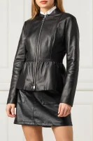 Bőr kabát Sateur | Regular Fit BOSS BLACK 	fekete	