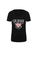 T-shirt Rose L.A. GUESS 	fekete	