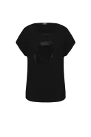 T-shirt Rhinestone Head Karl Lagerfeld 	fekete	