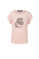 T-shirt Rhinestone Head Karl Lagerfeld 	világos rózsa	