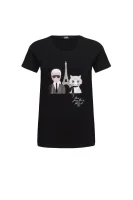 T-shirt Karl & Choupette in Paris Karl Lagerfeld 	fekete	