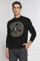 Gyapjú kötött pulóver | Slim Fit Versace Jeans Couture 	fekete	