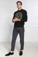Gyapjú kötött pulóver | Slim Fit Versace Jeans Couture 	fekete	