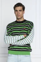 gyapjú kötött pulóver | regular fit Kenzo 	zöld	