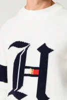 Kötött pulóver Lewis Hamilton Graphic | Oversize fit Tommy Hilfiger 	fehér	